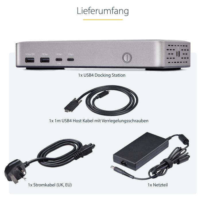 StarTech USB4 DOCKING STATION DUAL 4K - USB-C 40Gbps, Doble HDMI 4K 60Hz, 100W PD, 6x USB StarTech USB4 DOCKING STATION DUAL 4K - USB-C 40Gbps, Doble HDMI 4K 60Hz, 100W PD, 6x USB