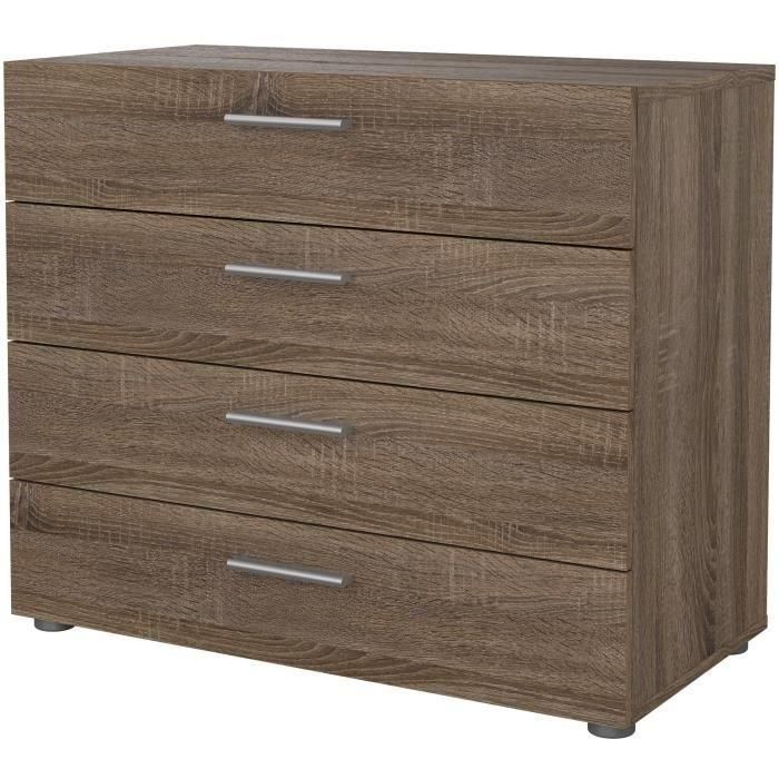 TYHJA Cómoda de 4 cajones - Chene Truffe - L 70 x P 40 x H 75 cm 4 TYHJA Cómoda de 4 cajones - Chene Truffe - L 70 x P 40 x H 75 cm 4