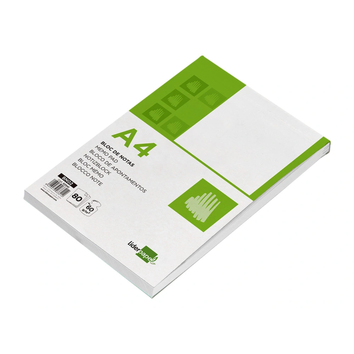 Liderpapel Bloc de Notas Liso A4 80 Hojas 60 g/m² 5