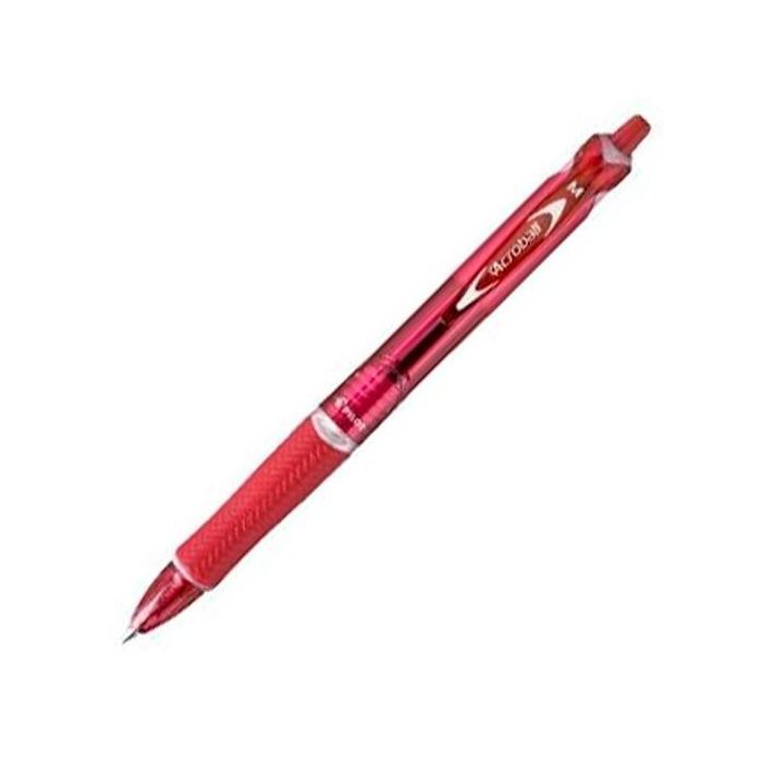Pilot Bolígrafo Acroball Punta Media Retráctil Rojo Tinta Base Aceite Grip Caucho 10 Unidades (10 Unidades)