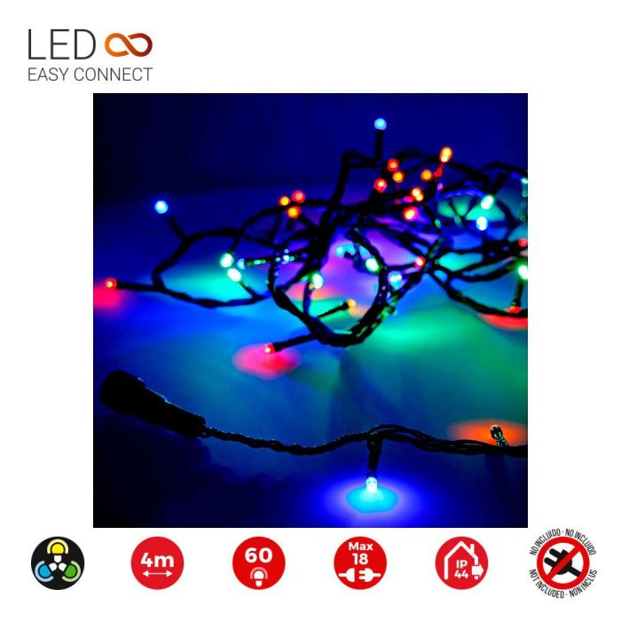 Edm Guirnalda easy-connect 4m 60 leds multicolor IP44 interior-exterior 1