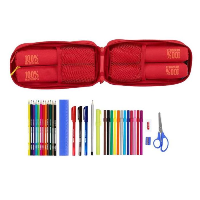 Plumier Mochila Real Madrid C.F. Rojo 12 x 23 x 5 cm (33 Piezas) 1 Plumier Mochila Real Madrid C.F. Rojo 12 x 23 x 5 cm (33 Piezas) 1