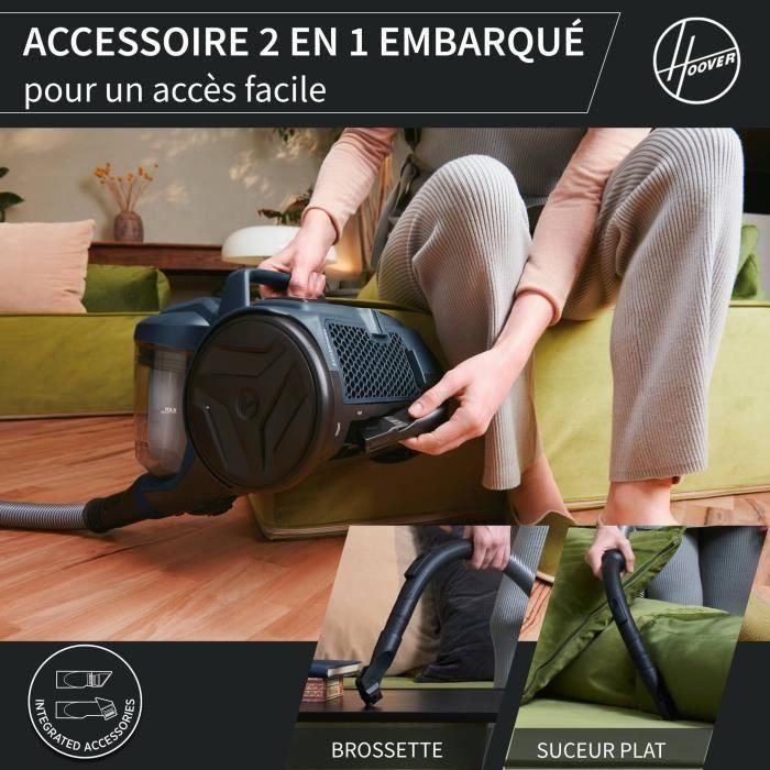 Aspirador de bidón sin bolsa - HOOVER - HP110HM - 700 W - 78 dBA - 2 L - Azul 3 Aspirador de bidón sin bolsa - HOOVER - HP110HM - 700 W - 78 dBA - 2 L - Azul 3