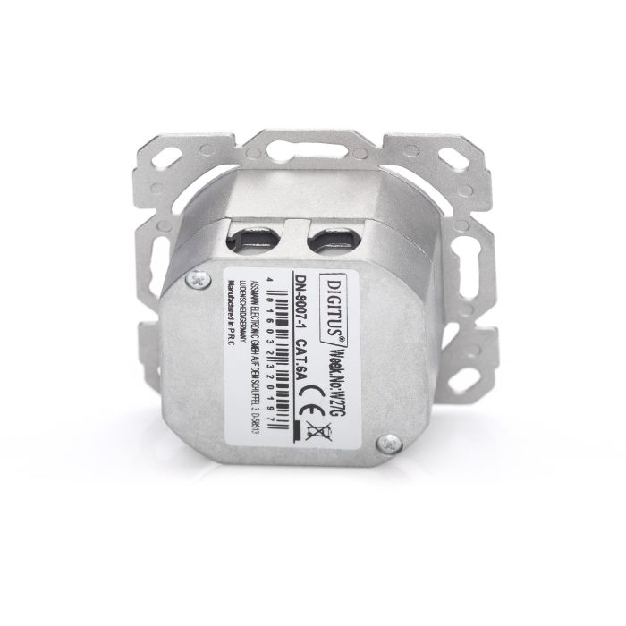 DIGITUS Anschlussdose Cat6a 2xRJ45 geschirmt Unterputz weiß 6