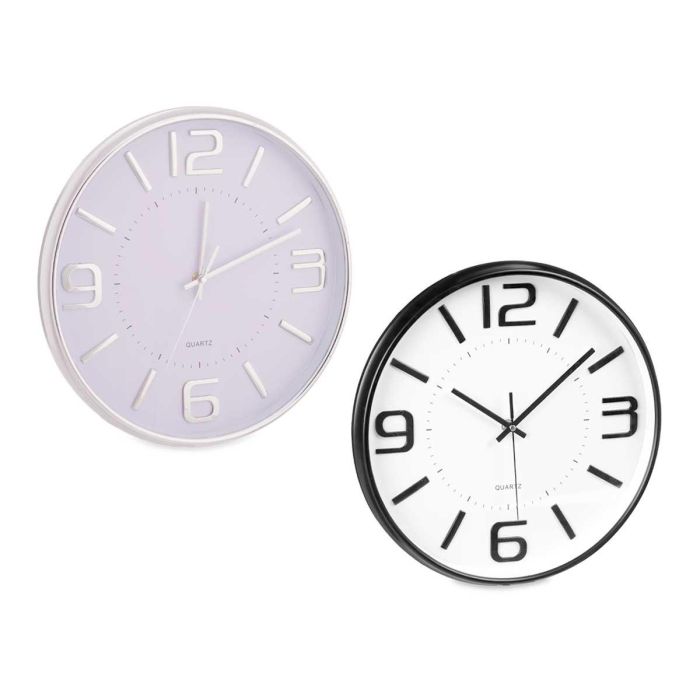 Reloj Redondo 32.8 cm Plata Negro - Giftdecor (6 Unidades) 1 Reloj Redondo 32.8 cm Plata Negro - Giftdecor (6 Unidades) 1