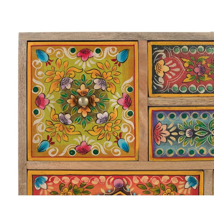 GINER Y COLOMER Cómoda de Madera de Mango con 6 Cajones Pintada a Mano Multicolor 4