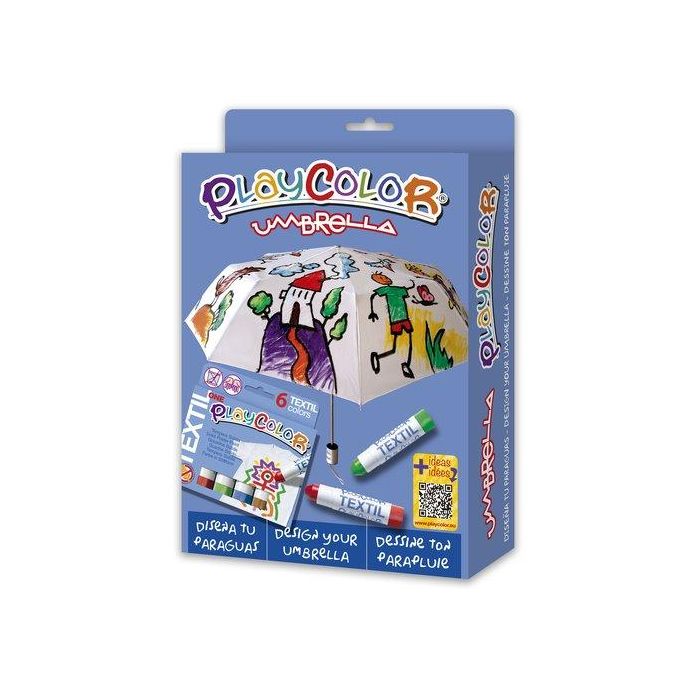 Tempera Instant Solida Playcolor One Textil Pack Umbrella (Tempera+Paraguas)