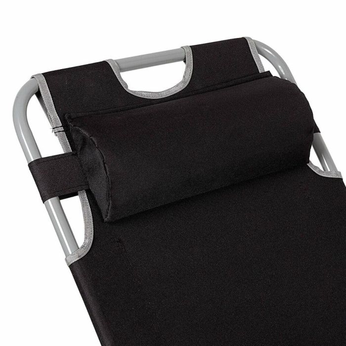 Tumbona reclinable Aktive Negro 177 x 34 x 47 cm 4