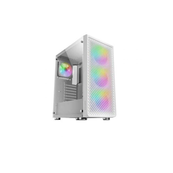 Mars gaming MC-F Semitorre Gaming ATX Blanca con Ventana Cristal Templado y Frontal Metal-Mesh 1