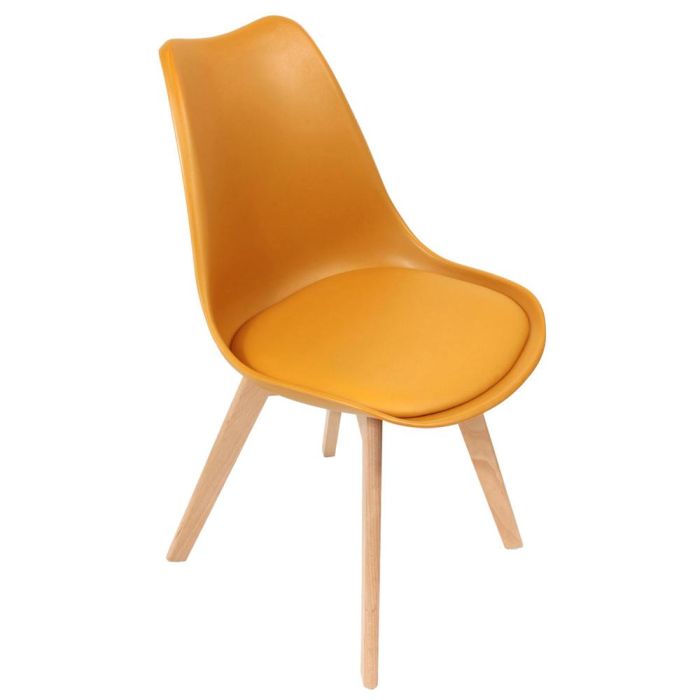 Home Deco Factory Silla Acolchada Amarilla, Diseño Escandinavo Tipo Beech Tulipa de Charles Eames, Essentiel 0 Home Deco Factory Silla Acolchada Amarilla, Diseño Escandinavo Tipo Beech Tulipa de Charles Eames, Essentiel 0