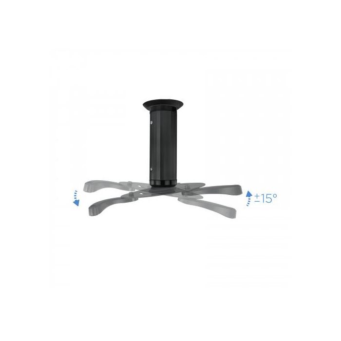 TooQ PJ1010TN-B Soporte de Techo para Proyector Inclinable ±15°, Giratorio ±180°, Carga 10kg, Negro, Distancia 130/200mm 3