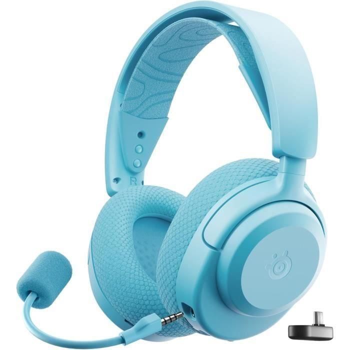 SteelSeries AAATQ03451 Auriculares Gaming Arctis Nova 3PW Inalámbricos Bluetooth + 2.4GHz 40h Batería Azul Cielo 1