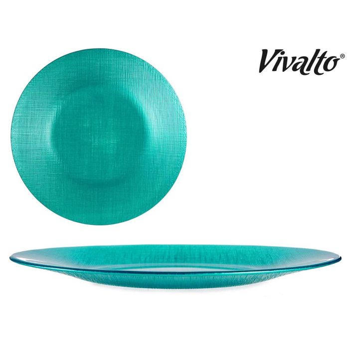 Plato Vidrio 27Cm Turquesa Vivalto (12 Unidades) 2 Plato Vidrio 27Cm Turquesa Vivalto (12 Unidades) 2