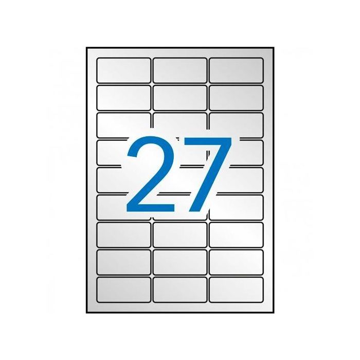 Apli Etiquetas Adhesivas Metalizadas 63,5x29,6 mm Láser C-Romos 27 X 20H Plata Apli Etiquetas Adhesivas Metalizadas 63,5x29,6 mm Láser C-Romos 27 X 20H Plata