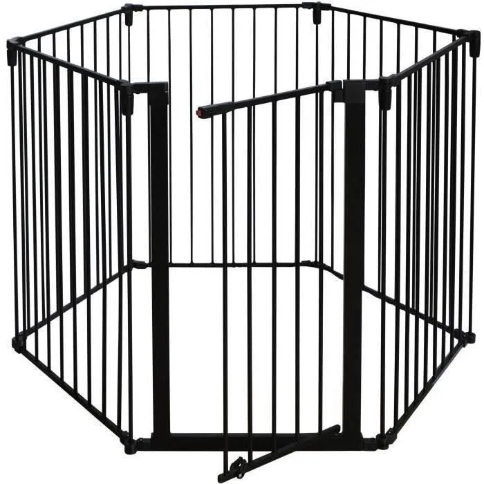 Nordlinger Pro NOR3354767421149 Barrera Cortafuegos para Chimenea o Estufa de Leña de 6 Lados - 360 cm - Negro 1