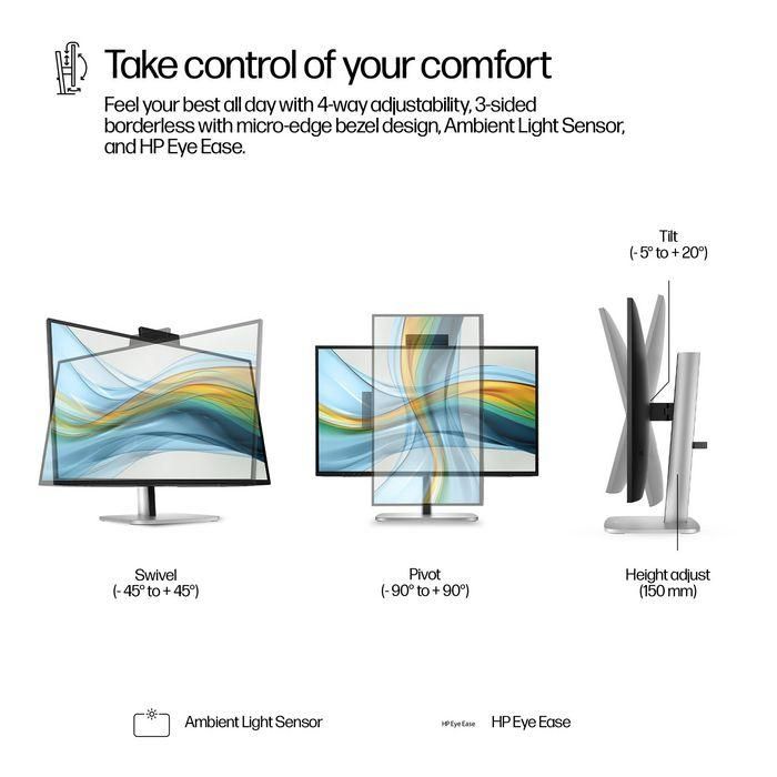 HP 527pm Monitor de Conferencia Series 5 Pro 27 Pulgadas QHD USB-C con IA Avanzada para Reuniones sin Distracciones y Colaboración Óptima Libre de PVC 5