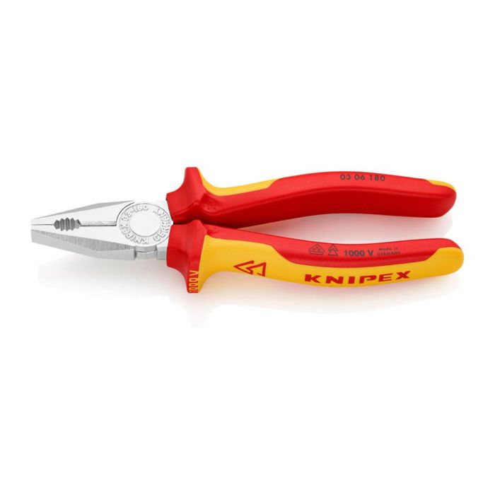 Knipex Alicates Universales 180x65x20 mm, Mangos Aislados, Cromado, Ref. 0306180s 1