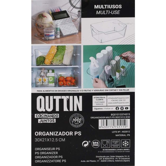 Quttin Organizador Multiusos para Almacenamiento, 30 cm Largo x 21 cm Ancho x 12,5 cm Alto (12 Unidades) 7