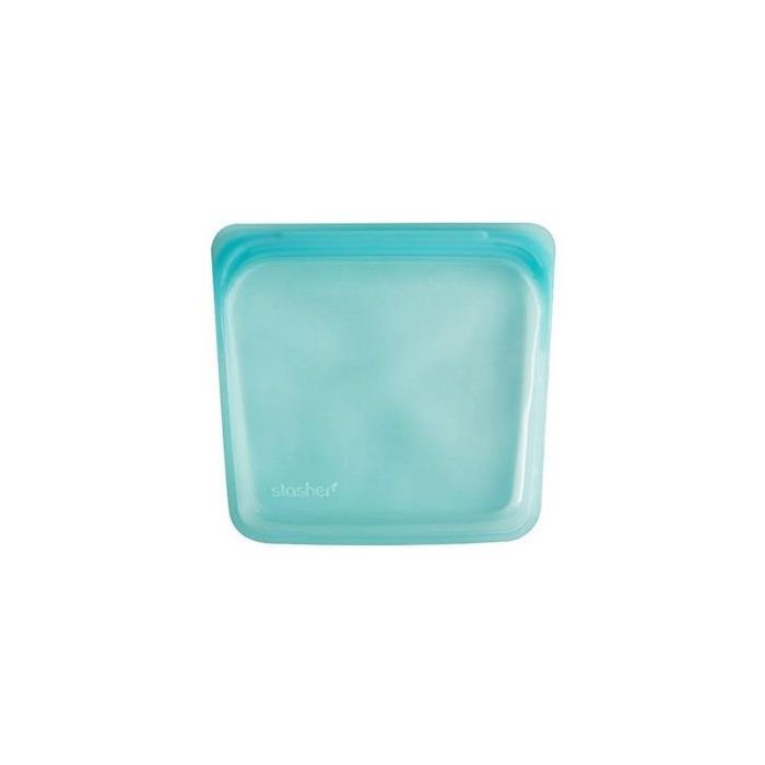 STASHER Bolsa de Almacenamiento Mediana Aqua de Silicona de Platino Reutilizable 828 ml sin BPA para Horno y Microondas