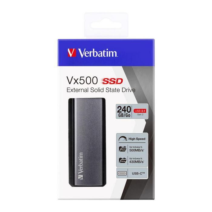 Verbatim Vx500 External SSD USB 3.1 Gen 2, 240GB 2 Verbatim Vx500 External SSD USB 3.1 Gen 2, 240GB 2