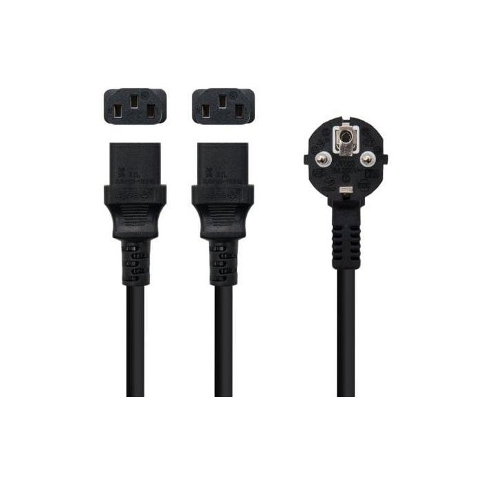 NANOCABLE Cable alimentacion CEE7/M - 2xC13/H, 3 m 1