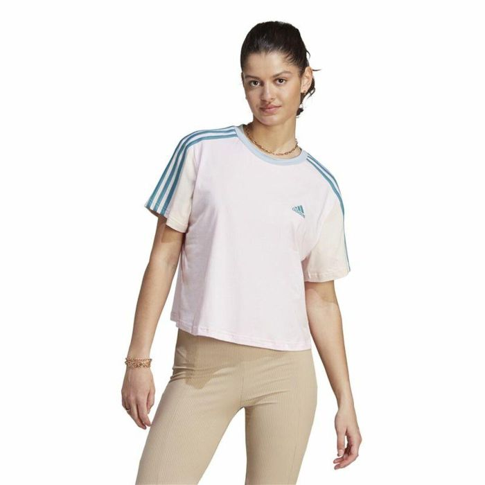 Camiseta de Manga Corta Mujer Adidas 3S Cr Blanco 4 Camiseta de Manga Corta Mujer Adidas 3S Cr Blanco 4