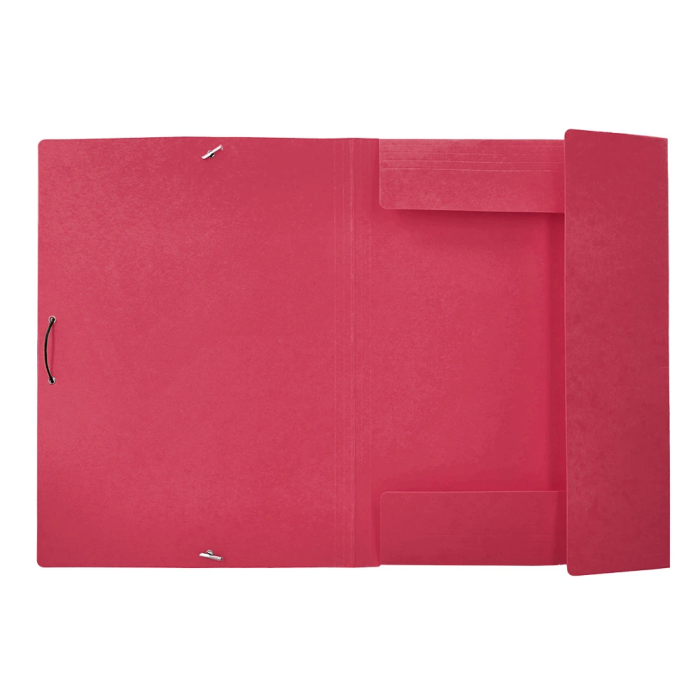 Liderpapel Carpeta con Gomas y Tres Solapas, Cartón Prespán, Formato A3, Color Rojo 6