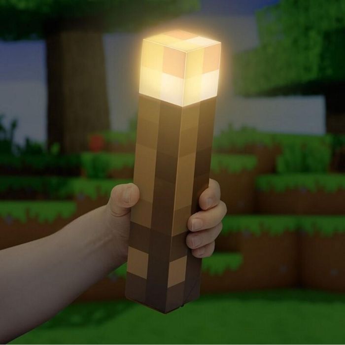 Paladone Lámpara Minecraft Antorcha Decorativa con 2 Modos de Iluminación (Fija/Variable), Montaje Pared, Apagado 20 Min. 2