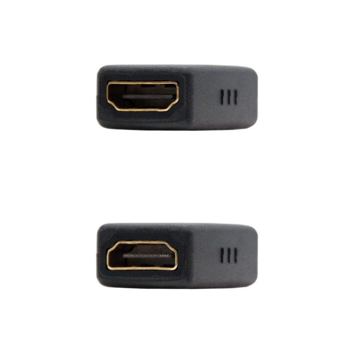 Nanocable 10.15.1200 Adaptador Acoplador HDMI Hembra a Hembra Oro 24K WQXGA 2560x1600 120Hz Dolby True-HD Negro 2