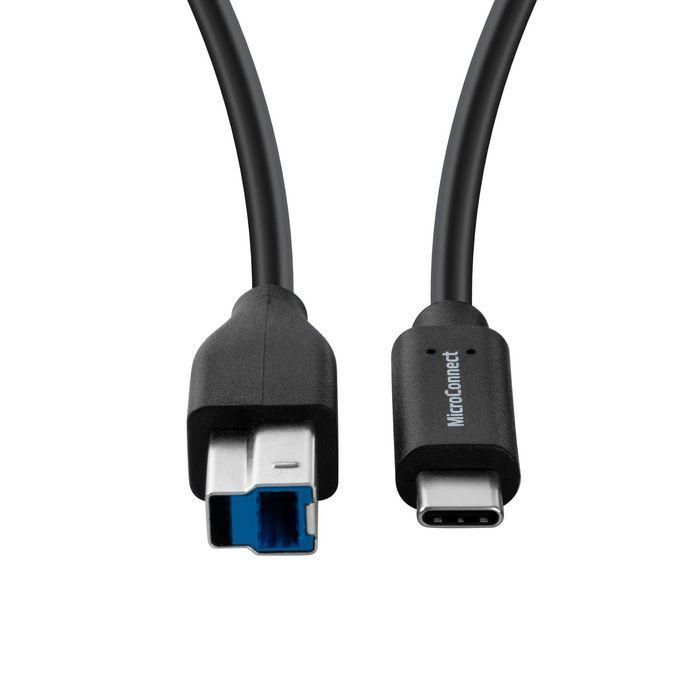 MicroConnect Cable USB-C a USB 3.2 Gen 1 B de 1.8m para Conexión de Dispositivos Externos 1