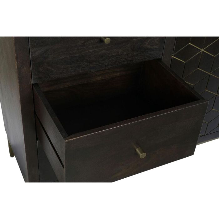 DKD Home Decor Buffet Moderno Colección Rombo Gold con 3 Cajones y 2 Puertas de Acacia y Metal Marrón Oscuro Dorado 160x40x90 cm 4 DKD Home Decor Buffet Moderno Colección Rombo Gold con 3 Cajones y 2 Puertas de Acacia y Metal Marrón Oscuro Dorado 160x40x90 cm 4
