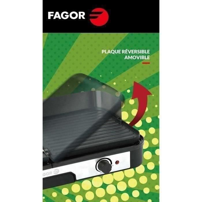 FAGOR - FG823 - Plancha Acero Inoxidable Extra Grande - 2200 W 3