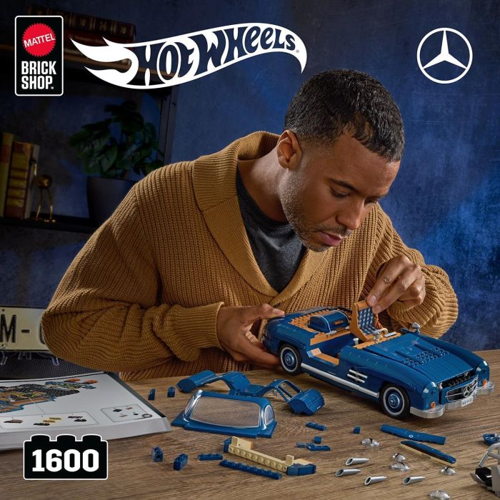 MEGA BLOKS Hww25 Mercedes-Benz 300 SL 54 Conjunto de Construcción Premium Hot Wheels 1:12 Coche Metálico con 1500 Bloques 5
