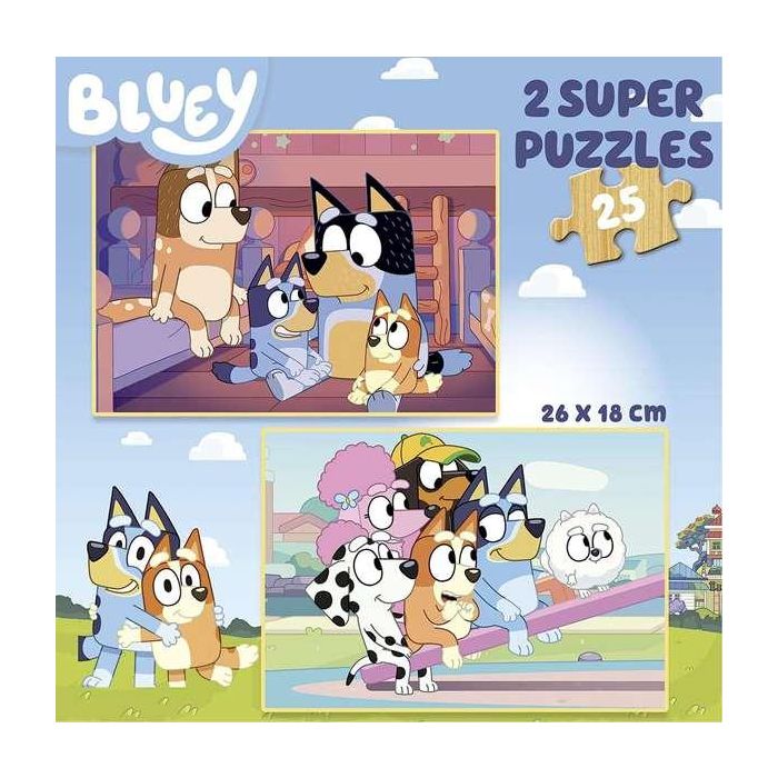 Puzzle de madera 2x25 piezas bluey 4 Puzzle de madera 2x25 piezas bluey 4