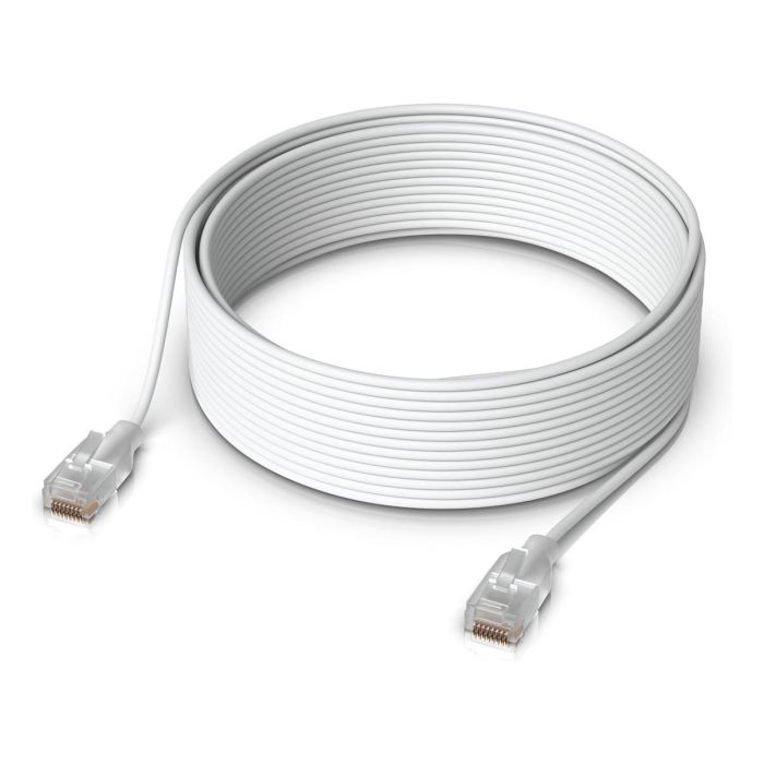 Ubiquiti UACC-CABLE-PATCH-EL-15M-W Cable de Red Ethernet Patch Cat6 15m Blanco Translúcido para hasta 2.5 GbE
