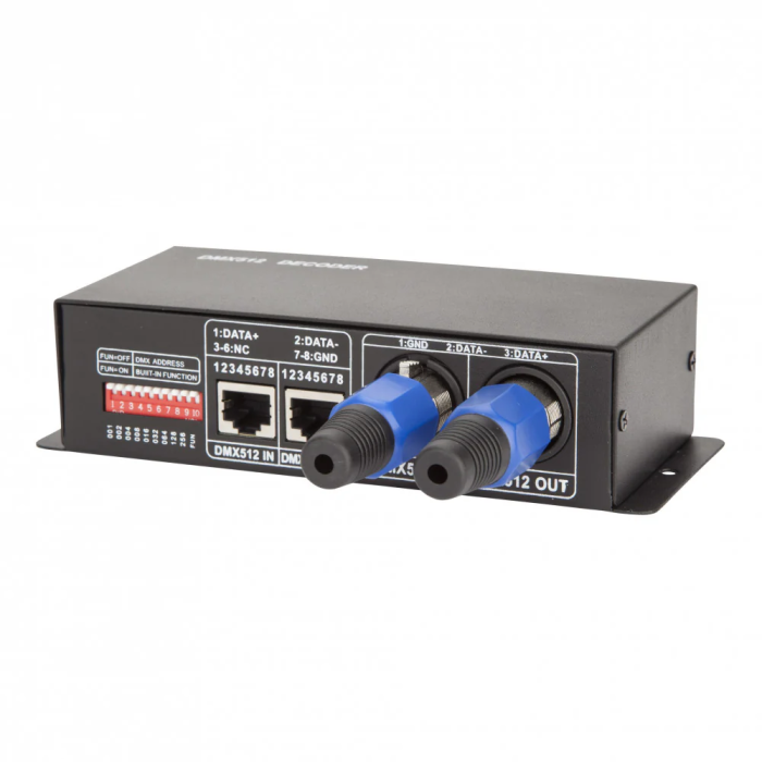 Controlador DMX512 RGB 12/24VDC 3 Canales 8A 288/576W 2 Controlador DMX512 RGB 12/24VDC 3 Canales 8A 288/576W 2