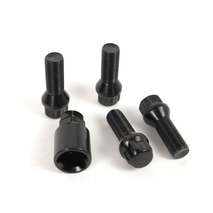 Omp Tornillos Antirrobo Llantas M14x1.5 Cónico Largo 28-55 mm Llave 17-19 Negro DIN 10.9 OMPS09831401