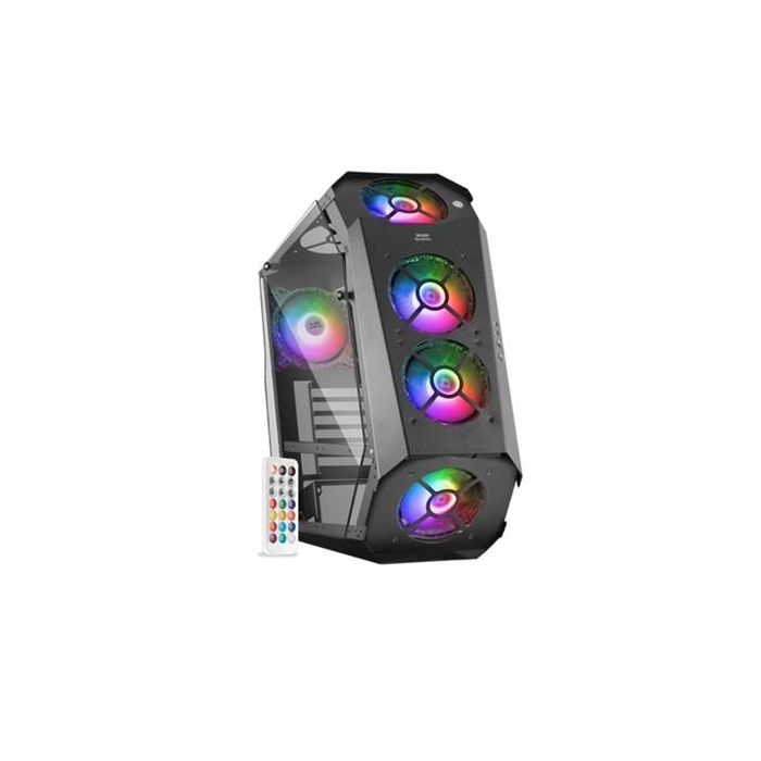 Mars Gaming MC51 - Caja Ordenador Gaming ATX Premium con 5 Ventiladores ARGB y Ventana de Vidrio Templado