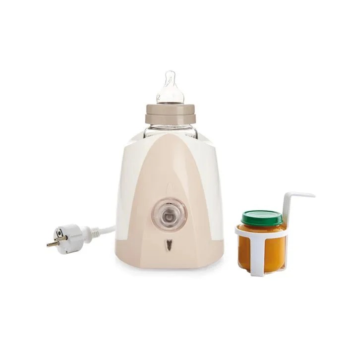 Thermobaby Set de Calentador de Biberones con Biberón de Vidrio de 230 ml, Biberón Adicional, Caja de Leche, Babero y Caja de Piruletas 1