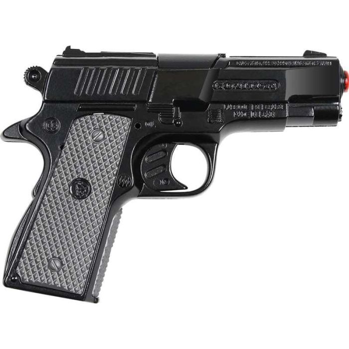 Pistola policía metal 8 tiros color negra 2 Pistola policía metal 8 tiros color negra 2