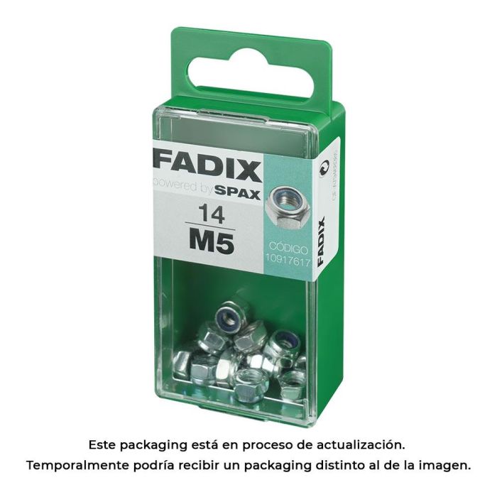 Fadix Tuerca con Autofreno de Zinc M5, Caja de 14 Unidades 0 Fadix Tuerca con Autofreno de Zinc M5, Caja de 14 Unidades 0