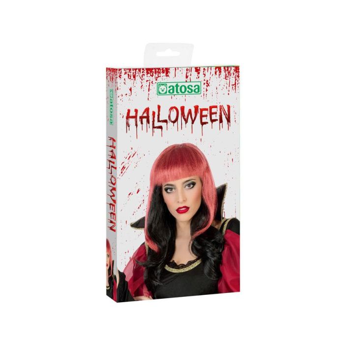 Peluca Halloween Roja Morena Flequillo Corto 1