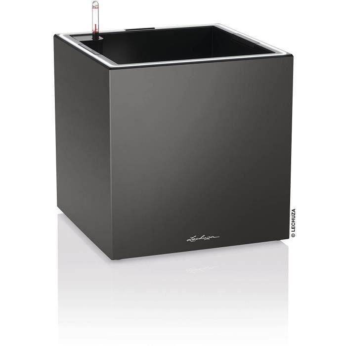 Macetero LECHUZA Canto Premium Cube 40 - kit LED completo, antracita metalizado Macetero LECHUZA Canto Premium Cube 40 - kit LED completo, antracita metalizado