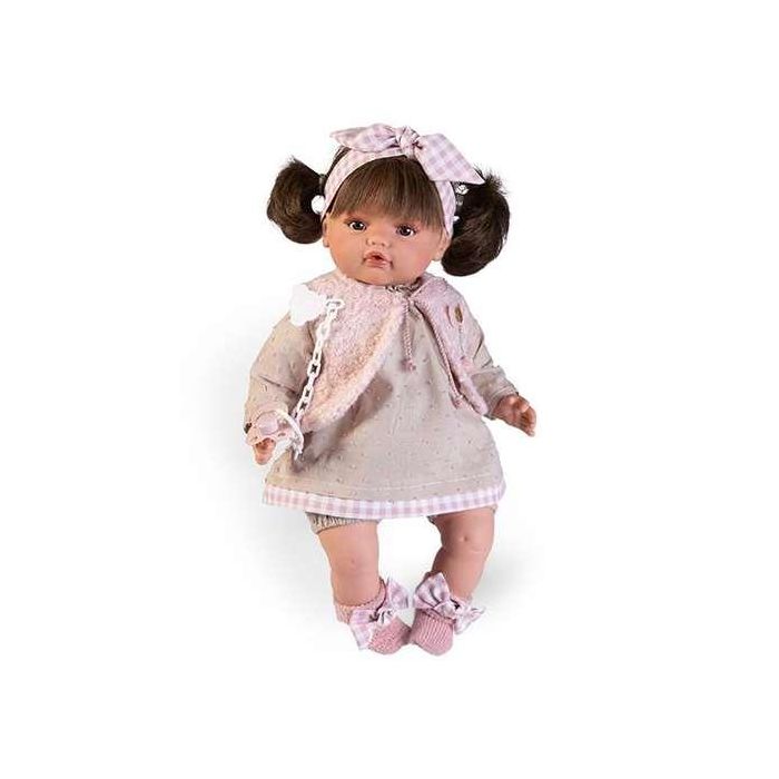 Muñeca beni llorona con chaleco, cuerpo de tela 42 cm