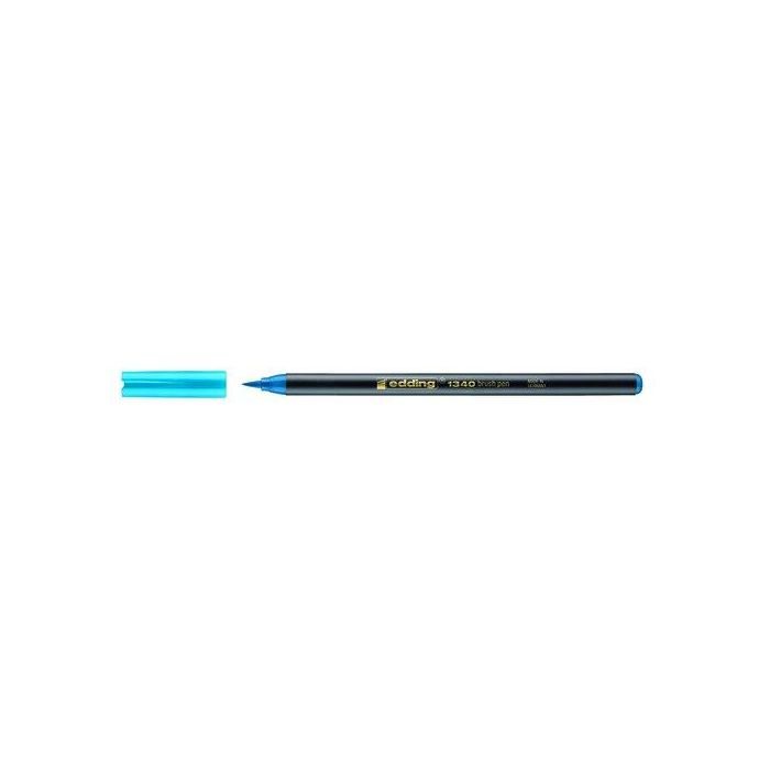 Rotulador Fibra Edding 1340 Brushpen Azul Claro 10 unidades