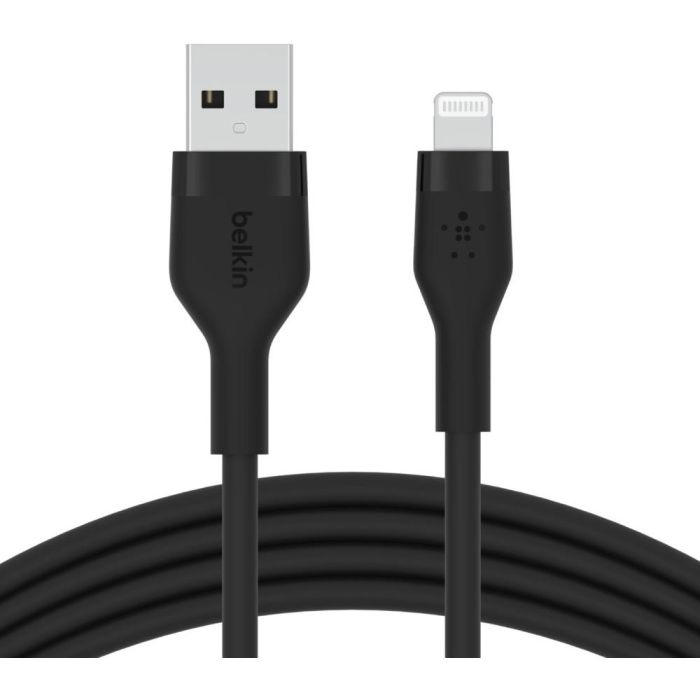 Belkin CAA008BT1MBK Cable USB-A a Lightning Silicona Clip 1m Negro 3 Belkin CAA008BT1MBK Cable USB-A a Lightning Silicona Clip 1m Negro 3