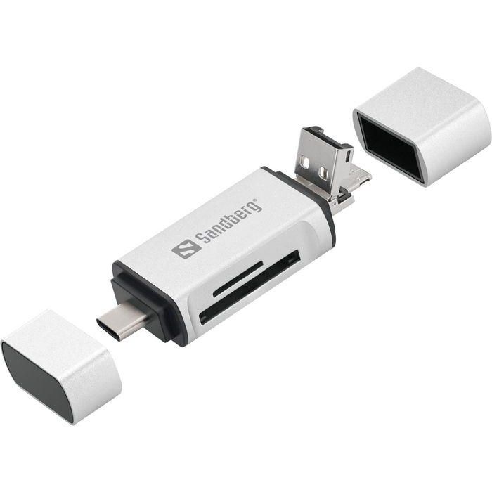 Sandberg Card Reader USB-C+USB+MicroUSB Sandberg Card Reader USB-C+USB+MicroUSB