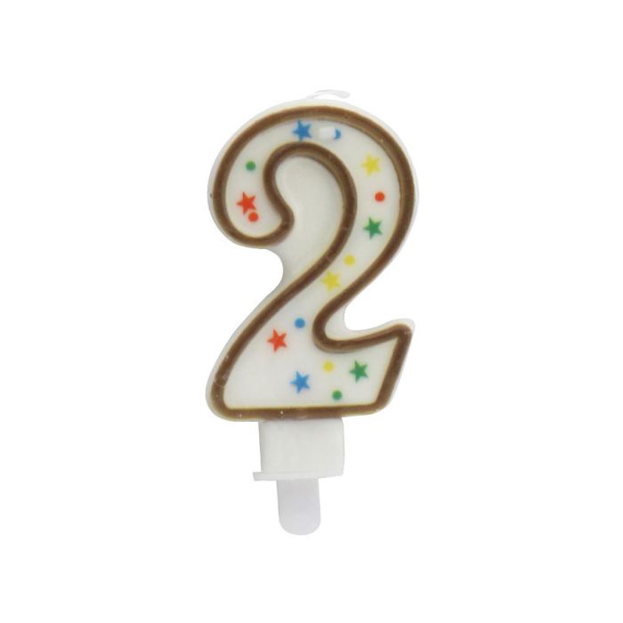 Vela Aniversario 2 Party Time 9,5 cm 0 Vela Aniversario 2 Party Time 9,5 cm 0