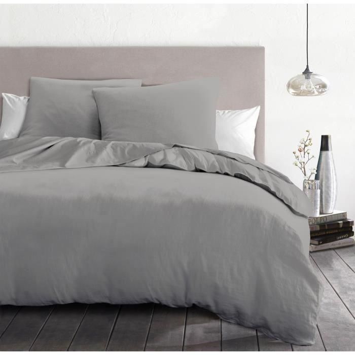 Home Linge Passion HP72078 Juego de edredón 3 piezas Microfibra 82 g 240 x 260 cm Gris claro Home Linge Passion HP72078 Juego de edredón 3 piezas Microfibra 82 g 240 x 260 cm Gris claro