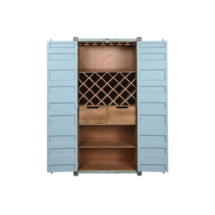 DKD Home Decor Botellero Vintage Estilo Contenedor Azul Celeste Metal y MDF 157.5x76.5x41 cm con 2 Cajones, 2 Puertas, 2 Estanterías 7 DKD Home Decor Botellero Vintage Estilo Contenedor Azul Celeste Metal y MDF 157.5x76.5x41 cm con 2 Cajones, 2 Puertas, 2 Estanterías 7